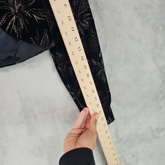 Vintage Zum Zum Jacket Womens S Black Velvet Gold Glitter Shoulder Pads Evening - Picture 7 of 9